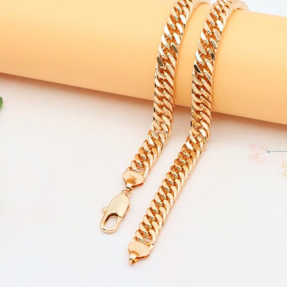 Bold Rose Gold Chunky Chain Necklace for Statement Styling, XPNL0283 - Picture 11 of 12